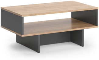 Couchtisch Josef Anthrazit/Goldkraft Eiche 80 x 46.2 cm mit 1 Regal Vicco