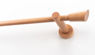 GARESA Gardinenstange MOLIS, Ø 20 mm, 1-läufig, Wunschmaßlänge, mit Bohren, verschraubt, Holzwerkstoff, Metall, Vorhanggarnitur, verlängerbar, Wandmontage, Keil, ohne Ringe
