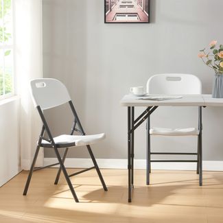 Klappstuhl Ljusnarsberg 4er Set Kunststoff Weiß [en. casa]