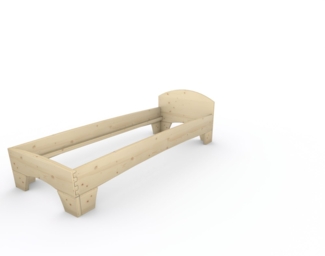 Holzbett (Fichte) "Rosi" 80 x 220 cm 38 cm mit Kopfteil Massivholzbett Bett