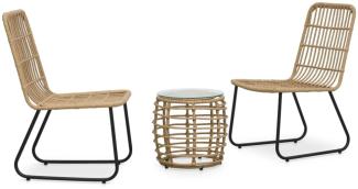 vidaXL 3-tlg. Bistro-Set Poly Rattan Eiche 48583