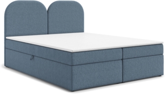 AX LIVING Migwell Boxspringbett 200x200 Rosa mit Bettkasten Kopfteil