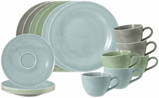 Seltmann Weiden Beat Color Glaze Kaffeeservice 18-teilig 3-farbig