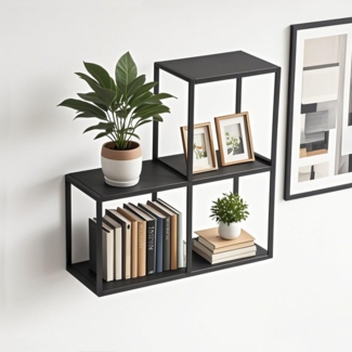 Wandregal Nostened 3er Set Schwarz [en. casa]