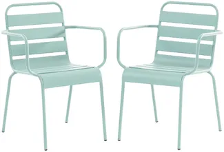 Vente-unique - MIRMANDE Gartenessgruppe Metall Grün - B 59 cm x H 79 cm x L 56 cm