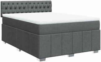 vidaXL Boxspringbett mit Matratze Dunkelgrau 140x190 cm Stoff 3287071