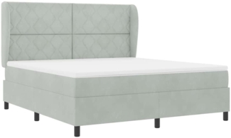 vidaXL Boxspringbett mit Matratze Hellgrau 180 x 200 cm Samt 3340994