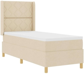 vidaXL Boxspringbett mit Matratze mit Kopfteil Creme 80x200 cm Stoff 3341866