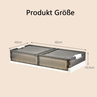 BlingBin Aufbewahrungsbox Kleidung Organizer Unterbett Aufbewahrungsbox mit Rollen, Faltbare (1er Set, 1 St, 82 x 40 x 16.5 cm), Unterbettkommode Stabil für Kleidung Schuhe Decken Bettwäsche