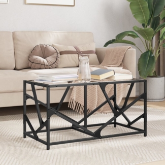 vidaXL Couchtisch mit Glasplatte Transparent 78,5x40x41 cm Stahl 845994
