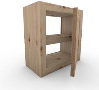 Nachttisch Nachtkommode Nachtkästchen ohne Rückwand mit Zwischenboden ohne Füße mit Türe Zirbe