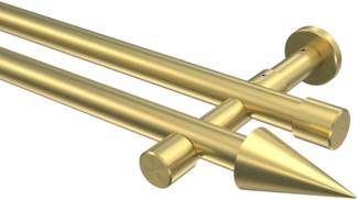 Gardinenstangen-Set Prestige Savio 600 cm (geteilt in 3 x 200 cm), 2-läufig (ohne Ringe), 20 mm Ø Messing-Optik