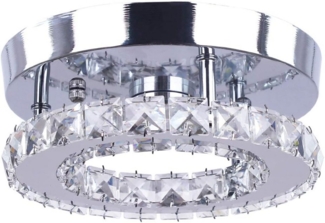 Goeco Deckenleuchte 12W Runde Kristall-Deckenlampe, LED, kaltweiß, LED-Deckenleuchte, 20 x 20 x 8 cm