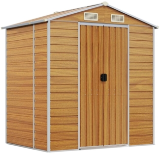 vidaXL Gerätehaus Hellbraun 191x130x198 cm Verzinkter Stahl 3188275