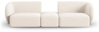 Micadoni Modulares Sofa Shane 2-Sitzer Mitte offen Chenille Hellbeige Melange