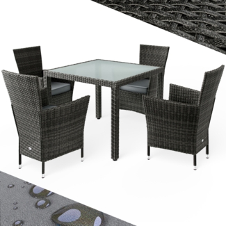 CASARIA® Gartenmöbel-Set, grau, mit Esstisch 90x90 cm