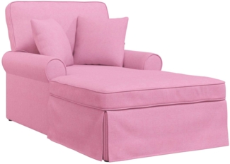 vidaXL Chaise Lounge mit Rock mit Kissen Rosa 91 x 157 x 91 cm Stoff 42022947