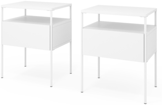 Nachttisch Mira Weiß 2er Set Vicco