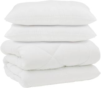 vidaXL Decke mit Kissen 3 pcs Weiß Mikrofaser und Daunenfedern 3377941