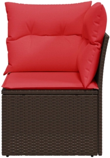 vidaXL Garten-Ecksofa mit Kissen Braun Poly Rattan 366239