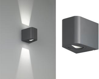 LED Außenwandleuchte BOGOTA Up and Down Light rund in Anthrazit