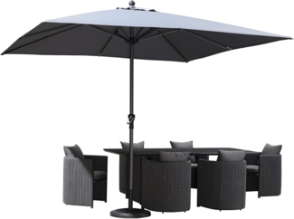 Aluminium Sonnenschirm 300x300 cm Kurbel Garten Balkon Markt Terrasse