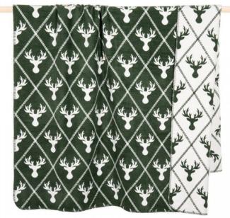 pad Decke Canada Hirschköpfe Grün (150x200 cm) 11514-G40-1520