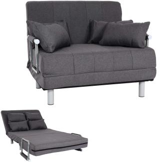 Mendler Schlafsessel, Klappsessel Schlafsofa Gästebett Relaxsessel, Liegefläche 186x97cm ~ Stoff/Textil dunkelgrau