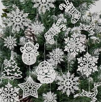 Blusmart Christbaumschmuck 42pcs Weihnachts baum dekoration hängende Ornamente Baum (42-tlg), Weihnachtsbaum Ornamente für den Winter