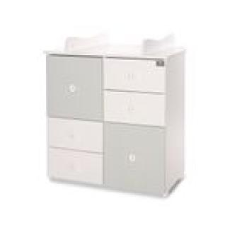 Lorelli Kommode Cupboard 83 x 71 x 96 cm, 4 Schubladen, 2 Türen mit Regalboden grün