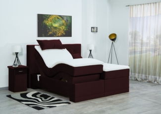 Meisterbetten Boxspringbett Lapi 240x200 in VS-Brombeere, Matratzenbezug Nano, Ergoflex-Topper