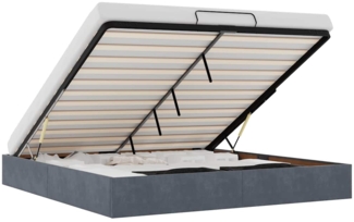 vidaXL Ottoman-Bett ohne Matratze Dunkelgrau 200x200 cm Samt 3310986