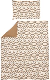 Meyco Baby Kinderbettwäsche Ikat Sand/Toffee, Jersey, 1 teilig, 100x135cm