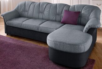 DOMO collection Ecksofa Flores Schlafsofa, B/T/H: 233/142/86 cm, L-Form, wahlweise mit Bettfunktion, wahlweise mit Federkern, auch in Leder