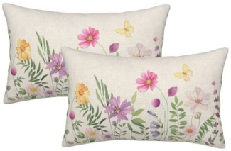 Kaket Kissenbezug Blumen Kissenbezüge, SofaKissenhülle, Heim Kissenbezug, (2 Stück), 50x30 cm Kissenbezug, Ultra weich und atmungsaktiv