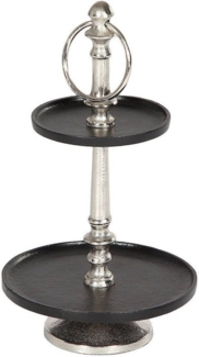 Ambiente Haus Etagere Etagere 2 Stufen Silber und Schwarz, Aluminium, (1-tlg)