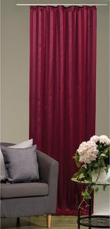 Dekoschal Gardine Vorhang Streifen halbtransparent Auswahl: Universalband 140x 145cm rot - bordeaux
