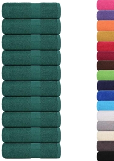 vidaXL Seiftücher 10 Stk. Grün 30x30 cm 360 g/m² 100% Baumwolle 136850