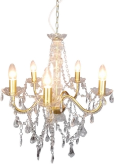 näve Kronleuchter Cecilia, Leuchtmittel wechselbar, 5flg, Kristallbehang aus Acryl, exkl. Leuchtmittel E14, D: ca. 52cm