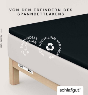 Schlafgut Spannbettlaken PURE TOPPER in Gr. 90x200, 140x200 oder 180x200 cm, Laken für Topper, Jersey-Elasthan, Gummizug: rundum, (1 Stück), aus 100% Bio-Baumwolle, für Matratzen bis 10 cm Höhe, Bettlaken
