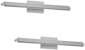 2er SET LED Wandlampen Silber schwenkbar & dimmbar, Breite 60cm