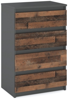 KOSETO Kommode mit 4 Schubladen - 60 cm - für Wohnzimmer und Schlafzimmer, Kratzfeste Oberfläche, Griffloses Design, Pflegeleicht, Modern Design