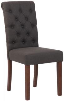 2er Set Esszimmerstühle Lisburn Stoff, dunkelgrau