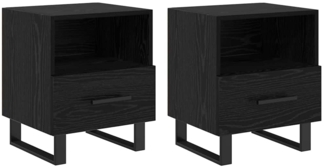 vidaXL Nachttisch 2 pcs Schwarz Eichen-Optik 40 x 35 x 47,5 cm 882091