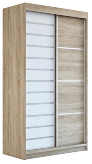 Schwebetürenschrank COLIN 2-türig Schrank 120 cm Farbe: Sonoma , weiß