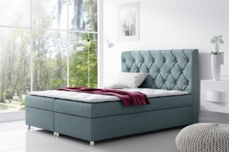 Boxspringbett DOLCE Polyesterstoff Oceangrün 180x200 cm