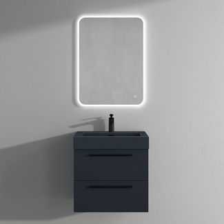 Mai & Mai Badmöbel-Set Badmöbelset Quadratto Unterschrank mit Waschschbecken aus Mineralguss