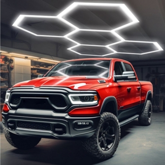 oyajia LED Deckenleuchte 5x Hexagon LED Lampe Werkstatt Garage Wand Deckenleuchte Beleuchtung, 192W 23040LM, LED fest integriert, Kaltweiß, Wabenlicht LED-Leuchte für Studio, Lager, Auto-Shop, Garagenleuchte