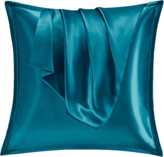Satin Kissenbezug 80x80 2er Set Weich Silk Pillowcase Seidenkissenbezug Curly