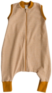 Lilano, Schlafsack mit Bein, geringelt, Merinowolle (kbT), Seide, 210 g/m² (Curry/Natur, 98-104)